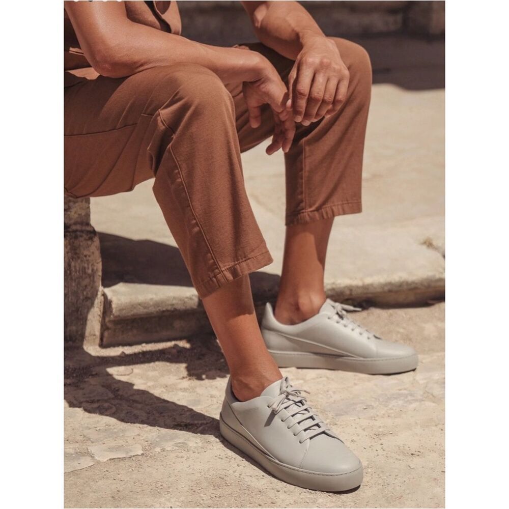 JAK Mercury II Light Grey Leather Sneakers Minimalist Understated Luxury